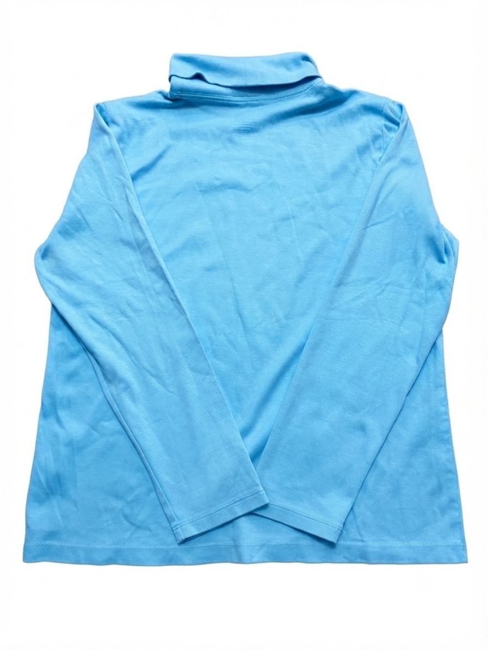 L.L.Bean Women's XL-REG Light Blue Supima Cotton Turtleneck Long Sleeve Top
